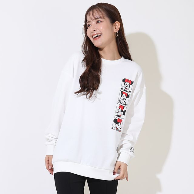 【ベビードール】ミニー 親子お揃い バックデザインペアトレーナー 9112A / 大人 ユニセックス 男女兼用 リンクコーデ ペアルック 親子コーデ トレーナー 長袖