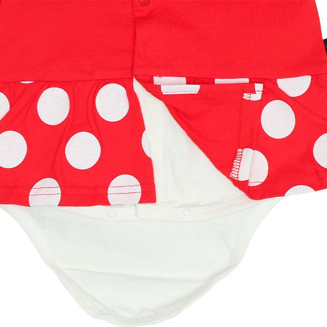 【ベビードール】ミニー なりきるロンパース 9175B / ベビーサイズ 赤ちゃん 出産祝い 贈り物 プレゼント ベビー服 フード付き 立体モチーフ スナップボタン センター開き 仮装 コスチューム コスプレ