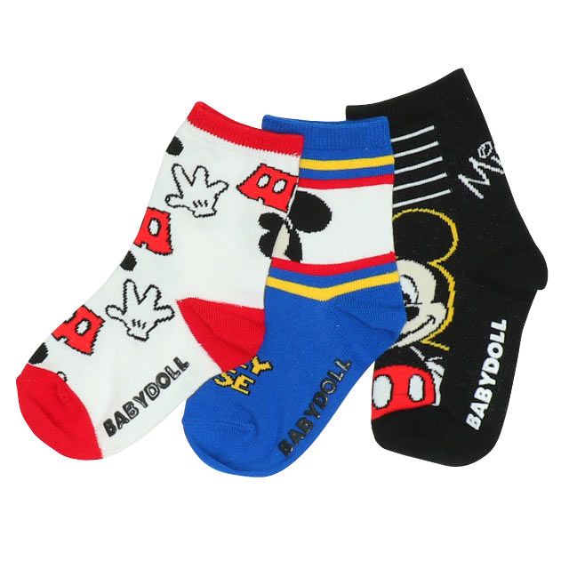 【ベビードール】ミッキー ディズニー クルーソックスセット 9177