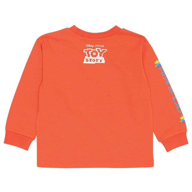 【ベビードール】トイ・ストーリー ピクセルプリント ロングTシャツ 9198K / ベビーサイズ キッズ トップス 長袖 ロンT インナー 天竺素材 発泡プリント ウッディ バズ