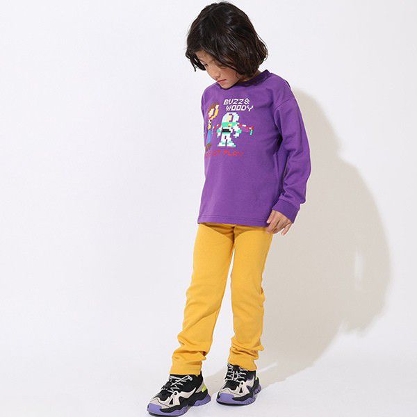 【ベビードール】トイ・ストーリー ピクセルプリント ロングTシャツ 9198K / ベビーサイズ キッズ トップス 長袖 ロンT インナー 天竺素材 発泡プリント ウッディ バズ