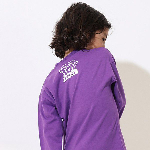【ベビードール】トイ・ストーリー ピクセルプリント ロングTシャツ 9198K / ベビーサイズ キッズ トップス 長袖 ロンT インナー 天竺素材 発泡プリント ウッディ バズ