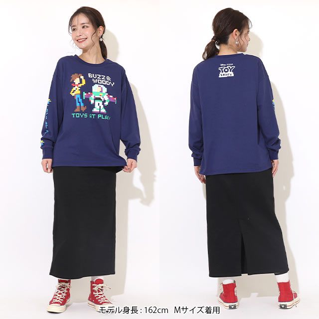 【ベビードール】トイ・ストーリー ピクセルプリント ロングTシャツ 9198A