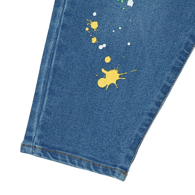 【ベビードール】トイ・ストーリー デニムロングパンツ 9200K / ベビーサイズ キッズ ボトム 長ズボン ジーンズ ウエスト総ゴム ゴム穴付き テーパードパンツ ストレッチ素材 ウッディ バズ・ライトイヤー