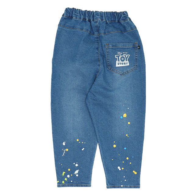 【ベビードール】トイ・ストーリー デニムロングパンツ 9200K / ベビーサイズ キッズ ボトム 長ズボン ジーンズ ウエスト総ゴム ゴム穴付き テーパードパンツ ストレッチ素材 ウッディ バズ・ライトイヤー