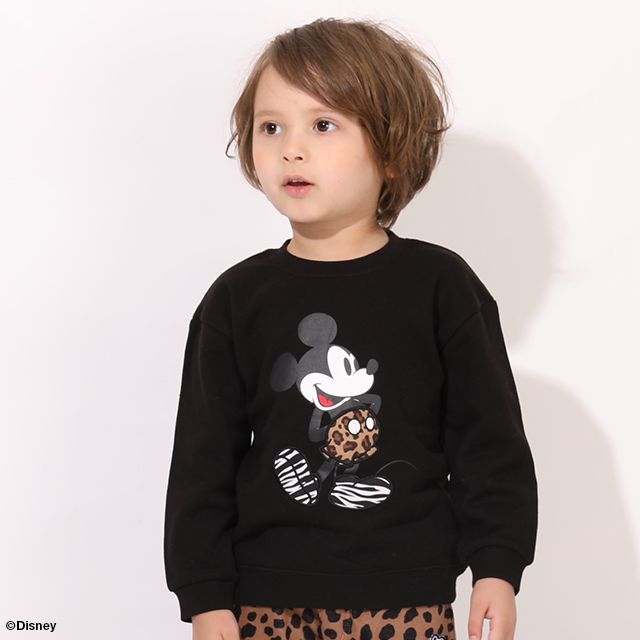 公式 ショップディズニー ベビードール ミッキー アニマル柄貼付 トレーナー 親子お揃い 7529k