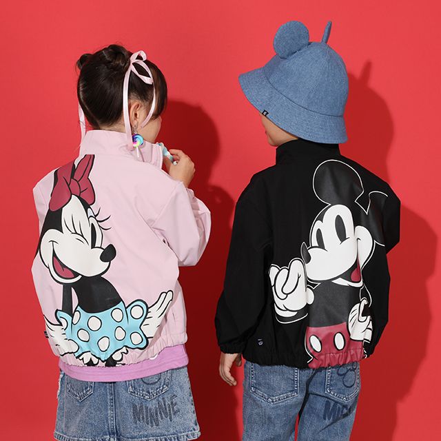 【ベビードール】ミッキー ウィンドブレーカー 9203K / ベビーサイズ キッズ トップス 羽織 軽アウター ジャケット 撥水 ファスナーガード付き 春秋冬