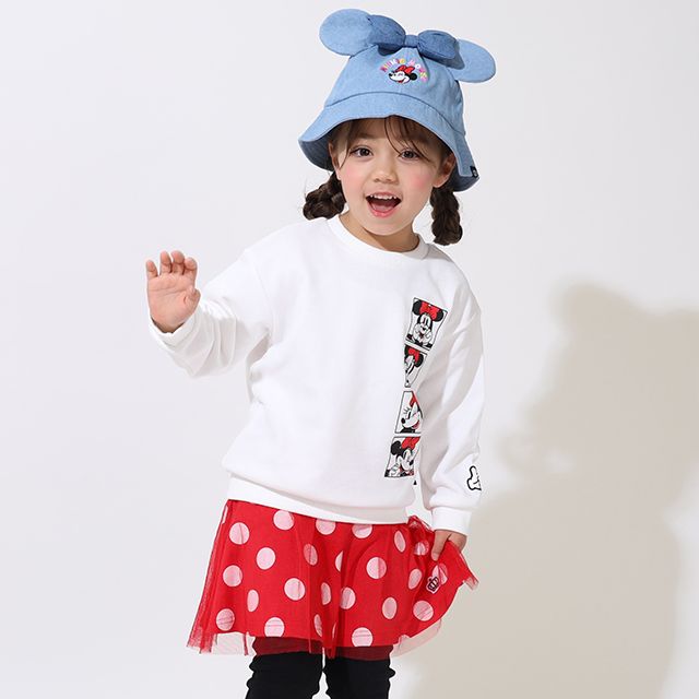 【ベビードール】ミニー デニム耳付きハット 9206 / ベビーサイズ（頭回り：48cm） キッズ（頭回り：54cm） ぼうし 帽子 立体モチーフ