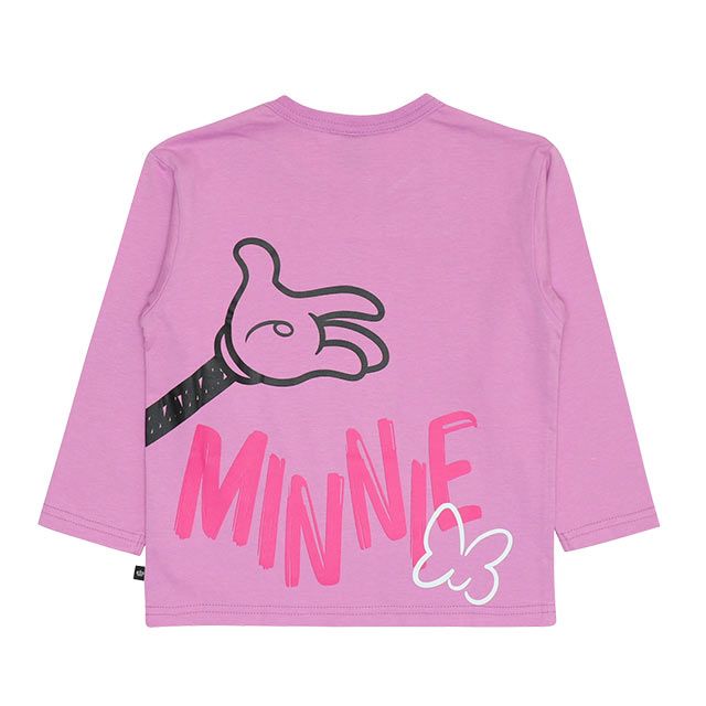 【ベビードール】ミニー  ラクガキBIGフェイスロンT 9208K / ベビーサイズ キッズ トップス 長袖 クルーネック 天竺素材