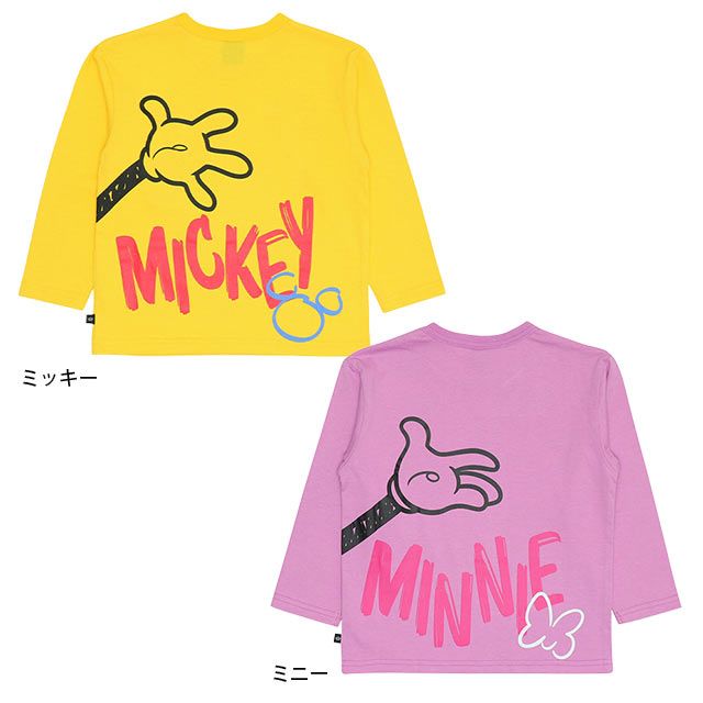 【ベビードール】ミニー  ラクガキBIGフェイスロンT 9208K / ベビーサイズ キッズ トップス 長袖 クルーネック 天竺素材