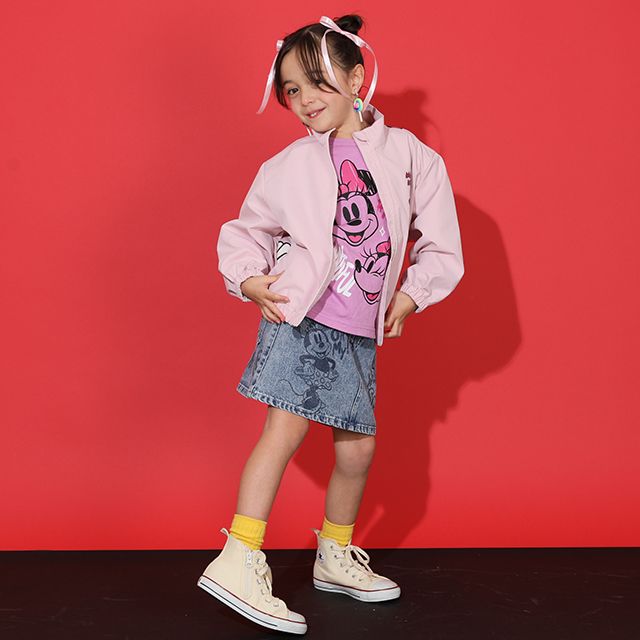 【ベビードール】ミニー  ラクガキBIGフェイスロンT 9208K / ベビーサイズ キッズ トップス 長袖 クルーネック 天竺素材