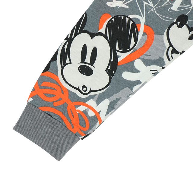 【ベビードール】ミッキー  総柄ロンT 9209K / ベビーサイズ キッズ トップス 長袖 クルーネック 天竺素材