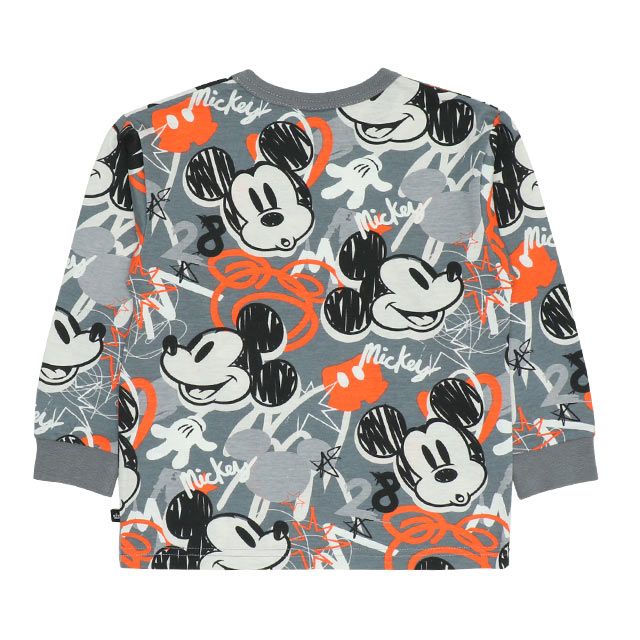 【ベビードール】ミッキー  総柄ロンT 9209K / ベビーサイズ キッズ トップス 長袖 クルーネック 天竺素材