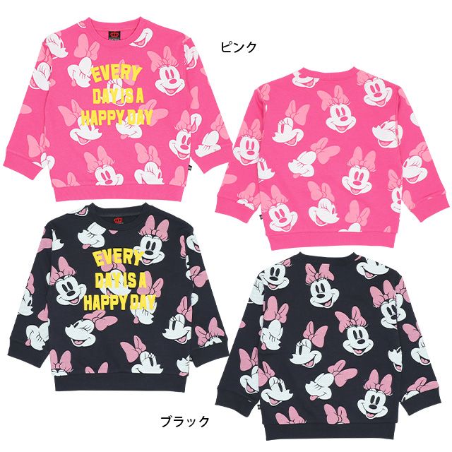 【ベビードール】ミニー 親子お揃い 総柄トレーナー 9210K / ベビーサイズ キッズ トップス 長袖 スウェット素材 リンクコーデ ペアルック 親子コーデ 春秋冬