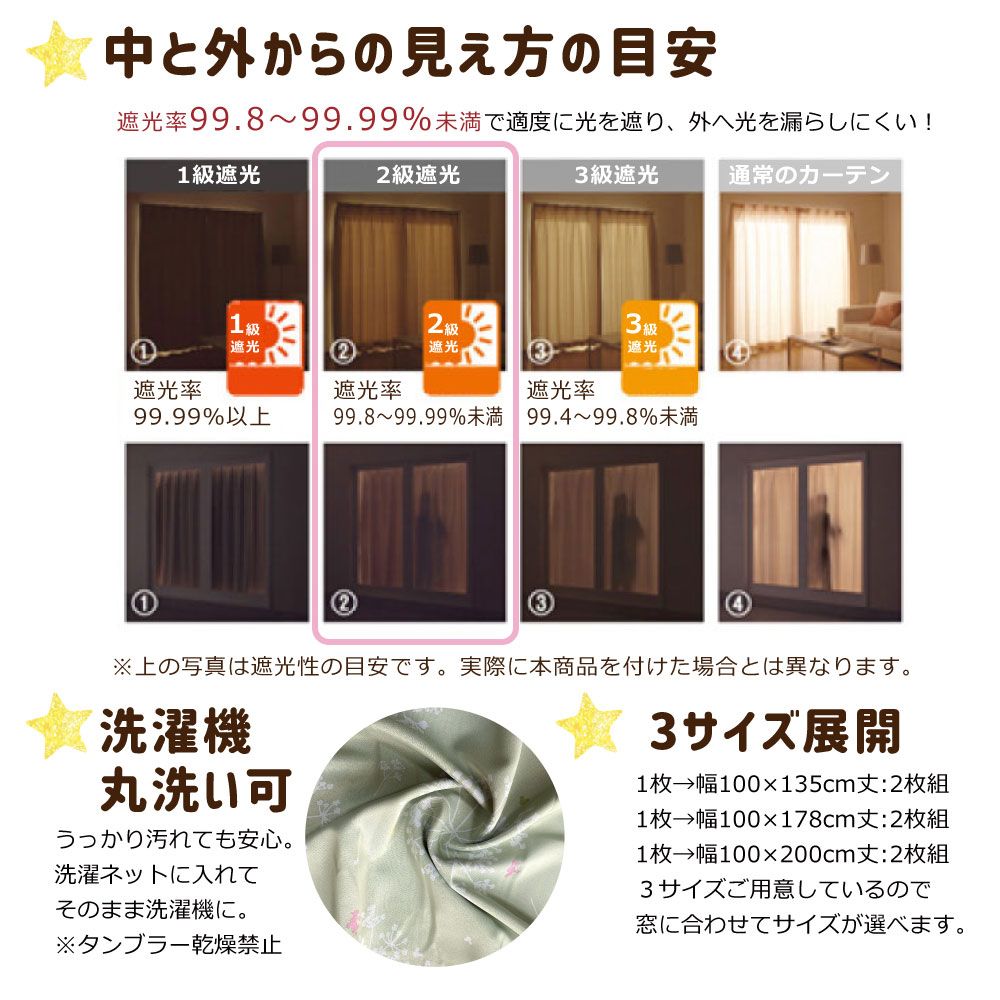 ミッキー&フレンズ フラワー リーフ 2級 遮光 遮熱 カーテン2枚セット ピンク/グリーン[SB-612]