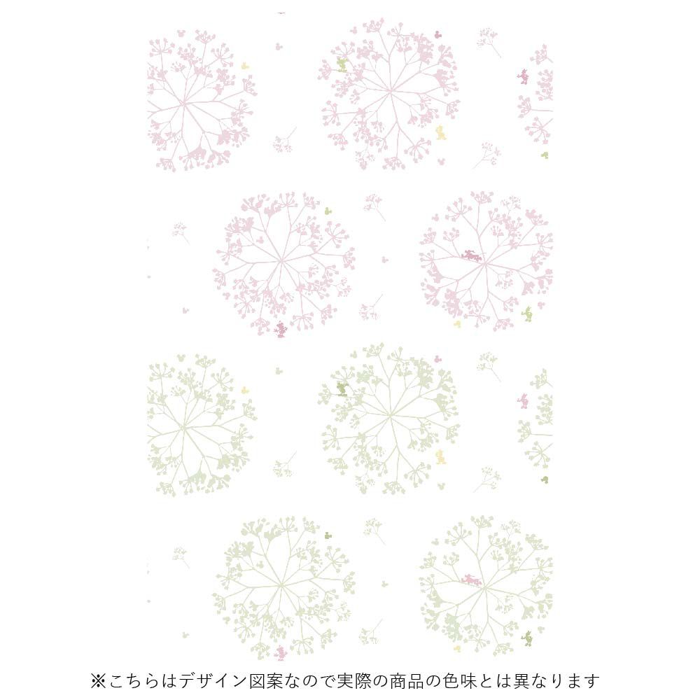 ミッキー&フレンズ リーフ 外から見えにくいレースカーテン UVカット効果あり 2枚セット ピンク/グリーン[SB-613]