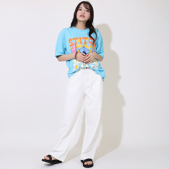 【ベビードール】スティッチ 親子お揃い キャラクターTシャツ 9230A