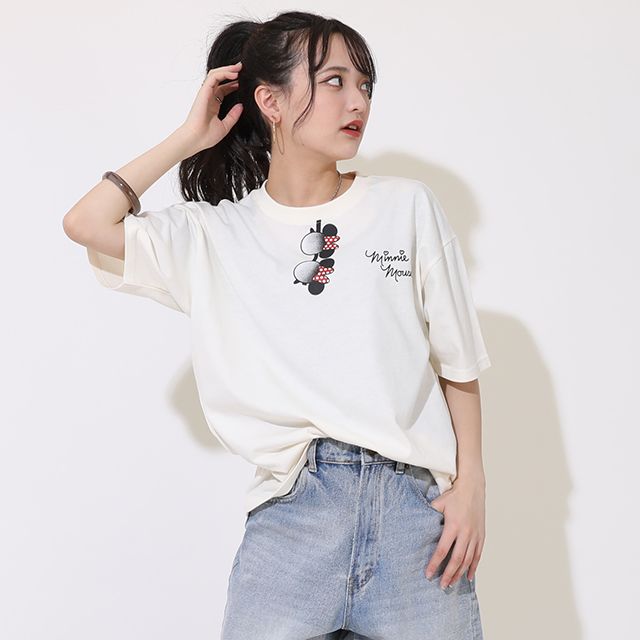 【ベビードール】ミニー 親子お揃い サングラスTシャツ 9231A / 大人 ユニセックス 男女兼用 リンクコーデ ペアルック 親子コーデ トップス 半袖 天竺素材
