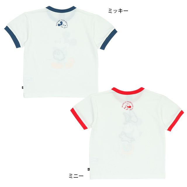 【ベビードール】ミッキー 親子お揃い リンガーTシャツ 9235K