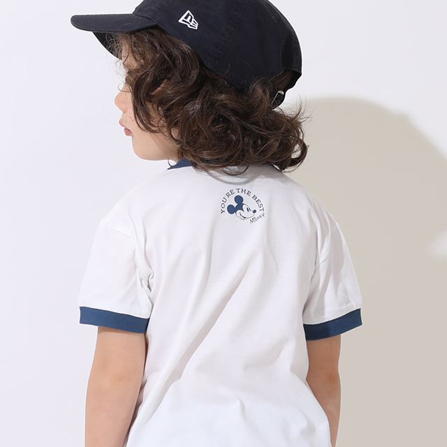 【ベビードール】ミッキー 親子お揃い リンガーTシャツ 9235K