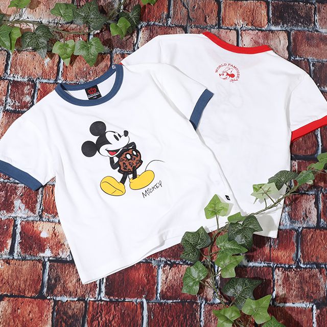 【ベビードール】ミッキー 親子お揃い リンガーTシャツ 9235K