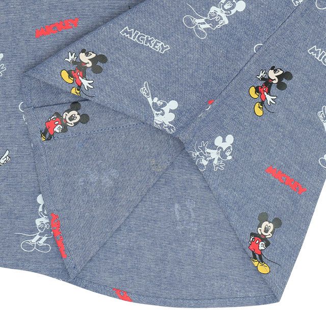 【ベビードール】ミッキー 総柄シャツ 9238K / ベビーサイズ キッズ トップス 長袖 デニムシャツ 羽織り タンガリー 春秋冬 リンクコーデ ペアルック