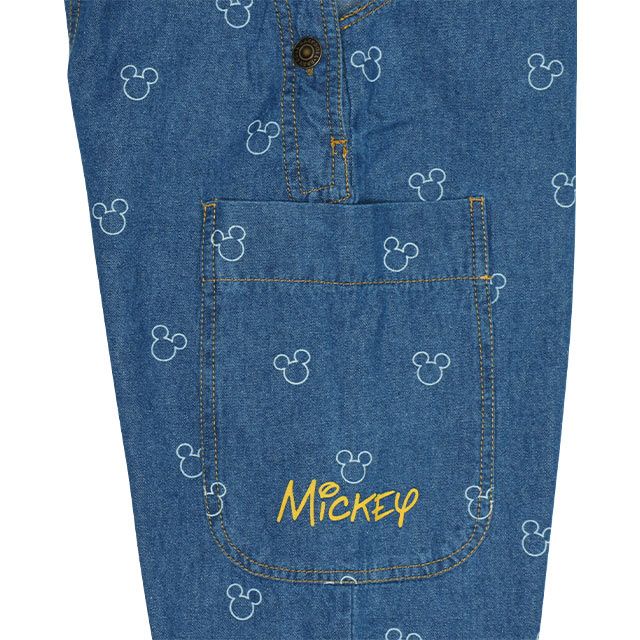 【ベビードール】ミッキー 総柄デニムサロペット 9241K