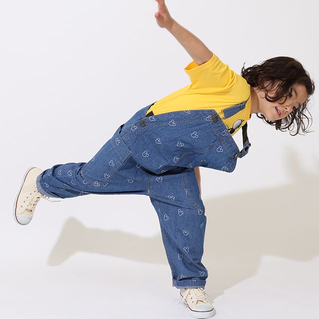 【ベビードール】ミッキー 総柄デニムサロペット 9241K