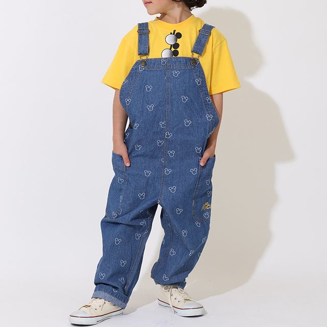 【ベビードール】ミッキー 総柄デニムサロペット 9241K