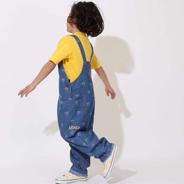 【ベビードール】ミッキー 総柄デニムサロペット 9241K