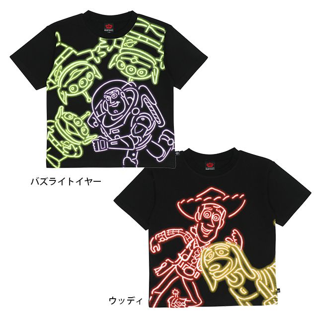 【ベビードール】ウッディ 親子お揃い 蓄光ネオンTシャツ 9275K