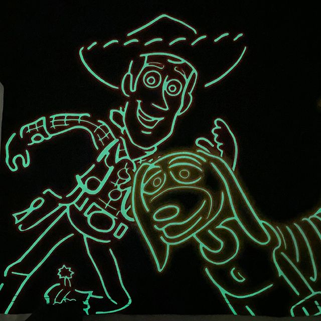 【ベビードール】ウッディ 親子お揃い 蓄光ネオンTシャツ 9275K