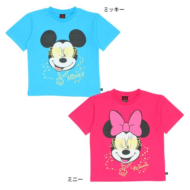 【ベビードール】ミッキー 親子お揃い 蓄光BIGフェイスTシャツ 9301K