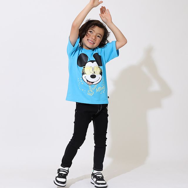 【ベビードール】ミッキー 親子お揃い 蓄光BIGフェイスTシャツ 9301K