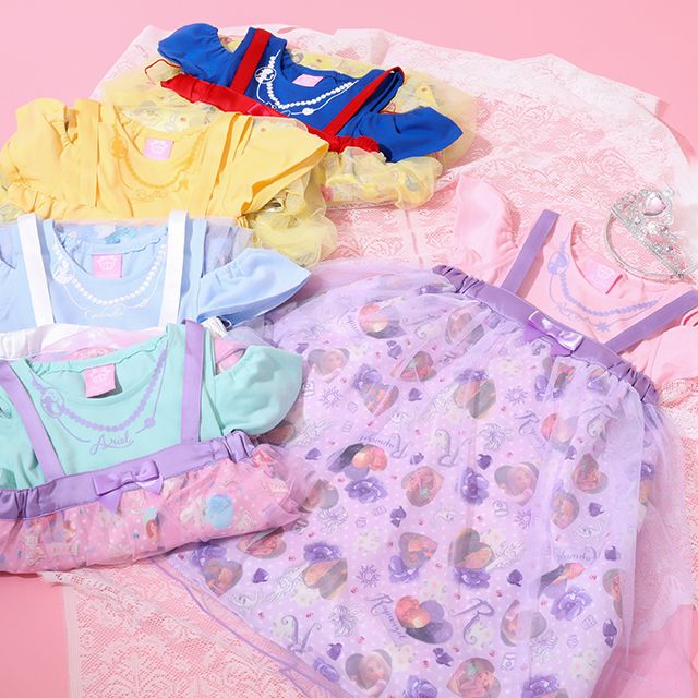 【ベビードール】白雪姫 プリンセス / 3WAYワンピース 9303K / キッズ キャミワンピ スカート 肩紐長さ調整可 ウエストゴム調整可 リボン フリル チュール 肩出し お姫様 なりきる ガーリー