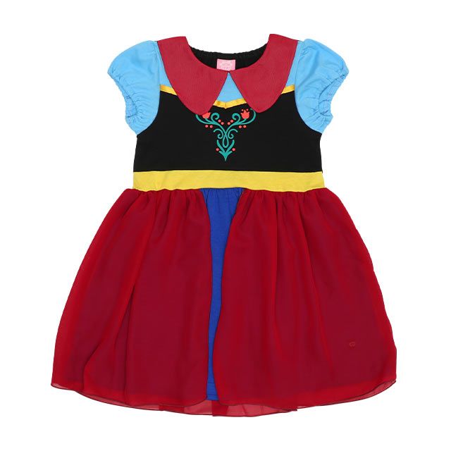 【ベビードール】アナ なりきるワンピース 5127K / ベビーサイズ キッズ トップス 半袖 シフォン パフスリーブ ウエストゴム入り プリンセス 仮装 コスチューム コスプレ