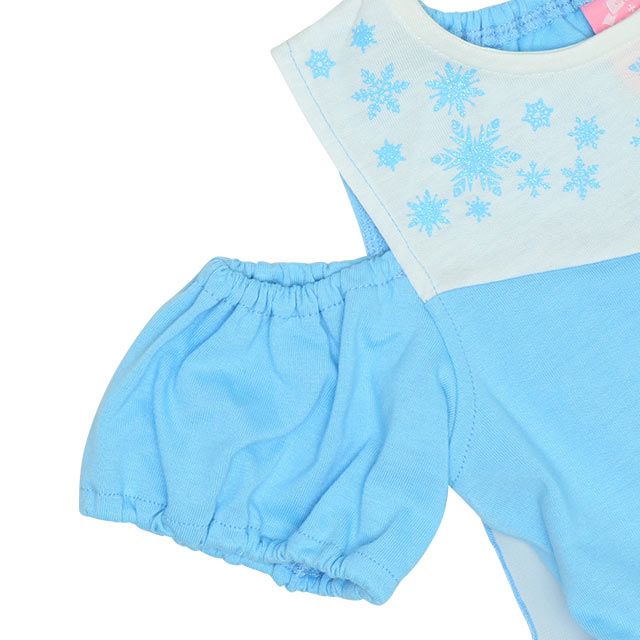 【ベビードール】エルサ なりきるワンピース 5127K / ベビーサイズ キッズ トップス 半袖 チュール シフォン 肩開き パフスリーブ ウエストゴム入り プリンセス 仮装 コスチューム コスプレ