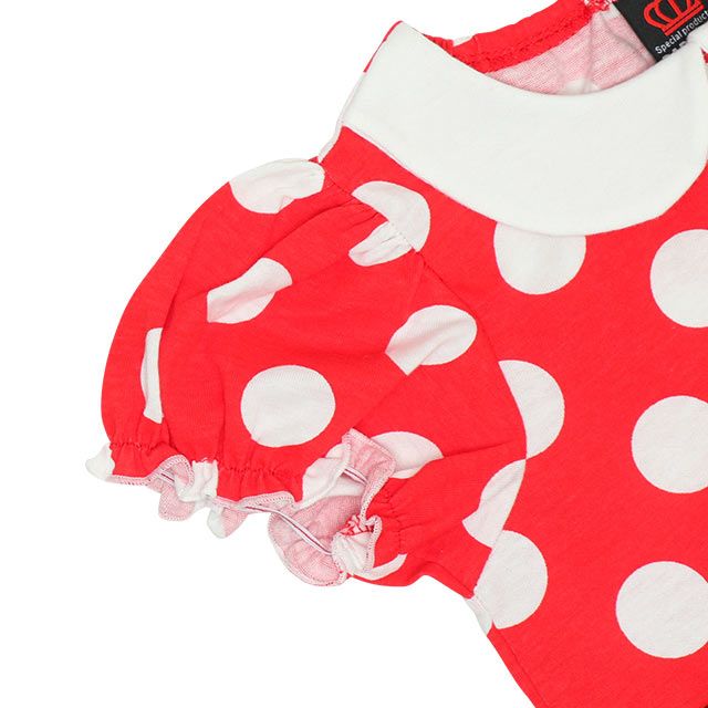 【ベビードール】ミニー なりきるワンピース 5127K / ベビーサイズ キッズ トップス 半袖 チュール ウエストゴム入り リボンモチーフ 仮装 コスチューム コスプレ