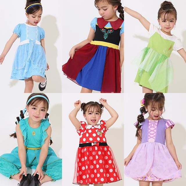 【ベビードール】ミニー なりきるワンピース 5127K / ベビーサイズ キッズ トップス 半袖 チュール ウエストゴム入り リボンモチーフ 仮装 コスチューム コスプレ