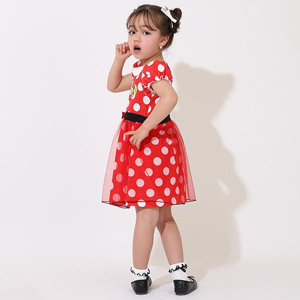 【ベビードール】ミニー なりきるワンピース 5127K / ベビーサイズ キッズ トップス 半袖 チュール ウエストゴム入り リボンモチーフ 仮装 コスチューム コスプレ