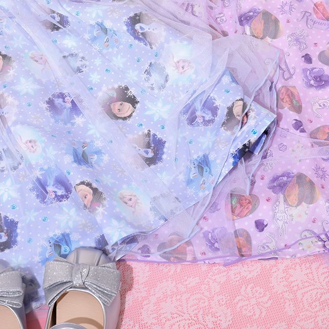 【ベビードール】エルサ プリンセス / 3WAYワンピース 9303K / キッズ キャミワンピ スカート 肩紐長さ調整可 ウエストゴム調整可 リボン フリル チュール 肩出し お姫様 なりきる ガーリー