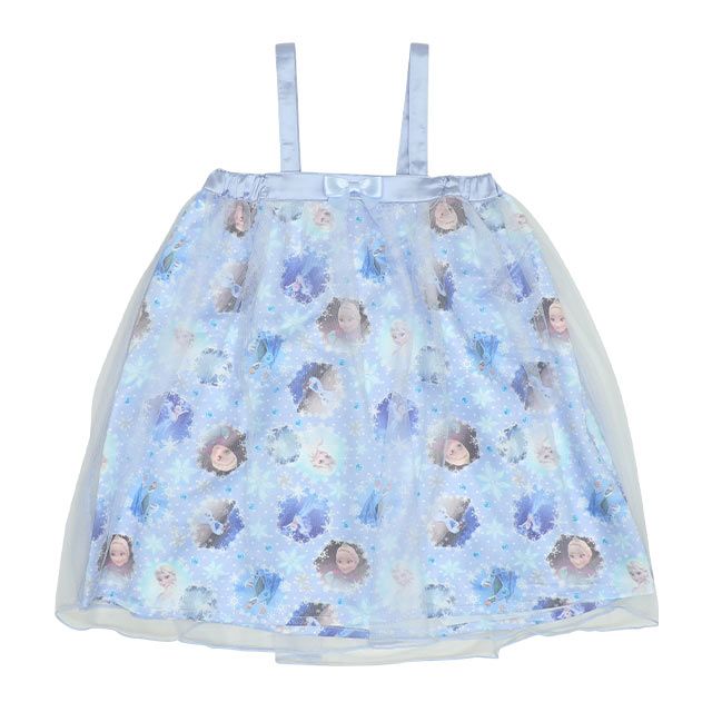 【ベビードール】エルサ プリンセス / 3WAYワンピース 9303K / キッズ キャミワンピ スカート 肩紐長さ調整可 ウエストゴム調整可 リボン フリル チュール 肩出し お姫様 なりきる ガーリー