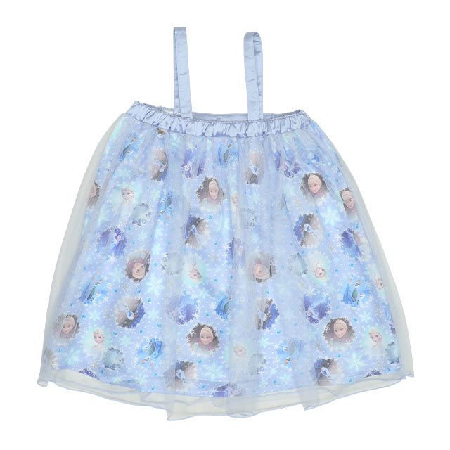 【ベビードール】エルサ プリンセス / 3WAYワンピース 9303K / キッズ キャミワンピ スカート 肩紐長さ調整可 ウエストゴム調整可 リボン フリル チュール 肩出し お姫様 なりきる ガーリー