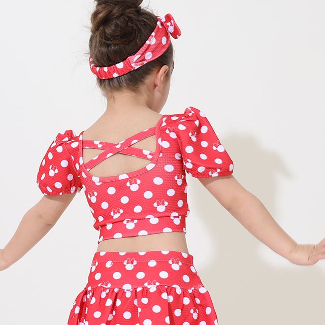 【ベビードール】ミニー セパレート水着 9445K / ベビーサイズ キッズ スイムウェア 上下セット ヘアバンド トータルコーデ 速乾 ガーリー 水玉模様