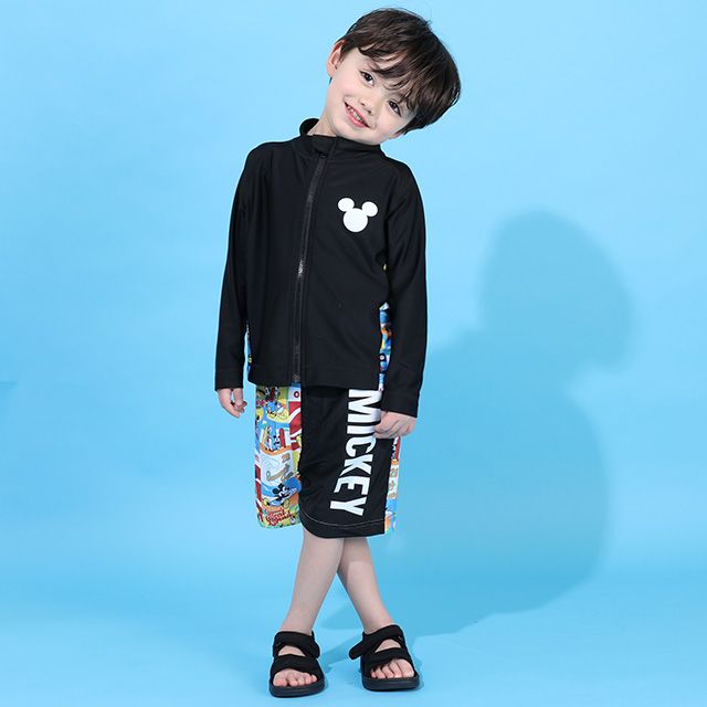 【ベビードール】ミッキー ラッシュガード 9451K （ボトムス別売） / ベビーサイズ キッズ スイムウェア 水着 トップス 長袖 日焼け対策 UV対策 UVカット