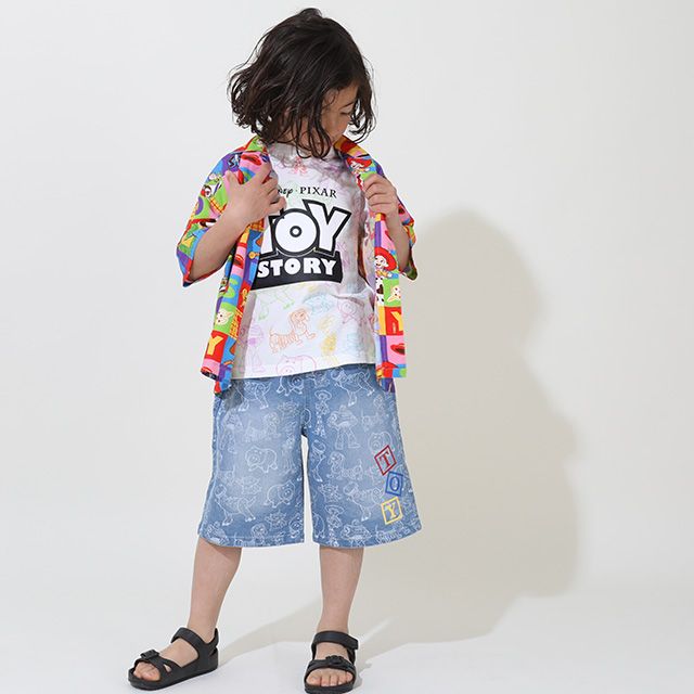 【ベビードール】 親子お揃い トイ・ストーリー 総柄Tシャツ 9460K