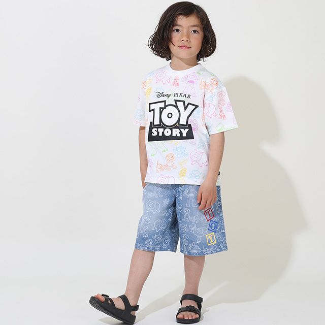 【ベビードール】 親子お揃い トイ・ストーリー 総柄Tシャツ 9460K