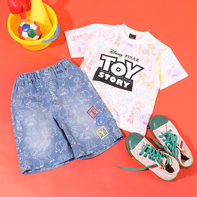 【ベビードール】 親子お揃い トイ・ストーリー 総柄Tシャツ 9460K
