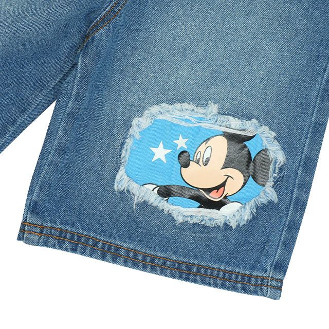 【ベビードール】ミッキー クラッシュデニムハーフパンツ 9462K