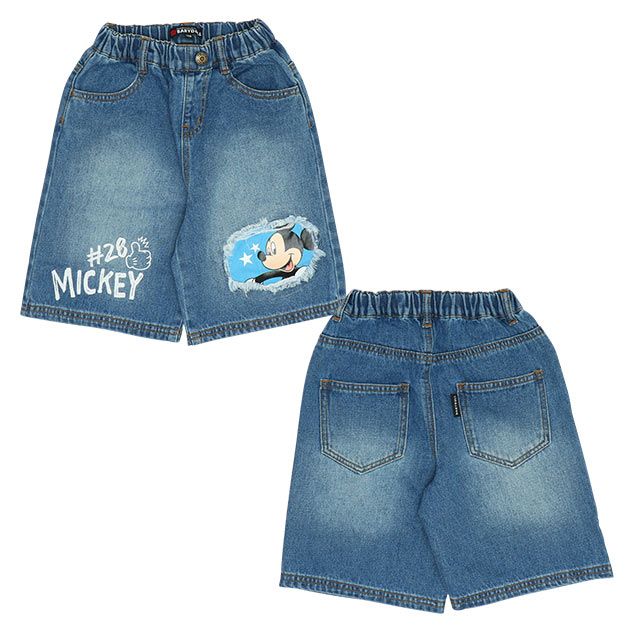 【ベビードール】ミッキー クラッシュデニムハーフパンツ 9462K